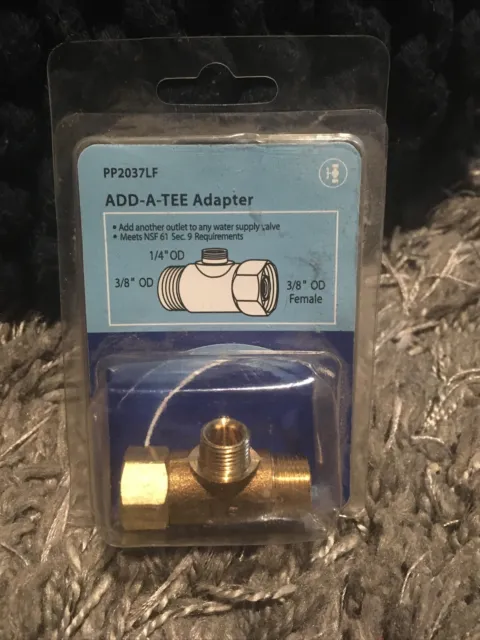 Plumb Pak PP2037LF Rough Brass Tee Adapter 3/8 Female x 3/8 Tube x 1/4 Tube in.
