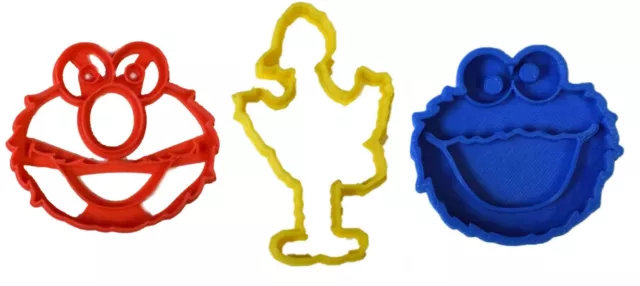 Sesame Street Elmo Cookie Monster Big Bird Characters Cookie Cutter Usa Pr1005