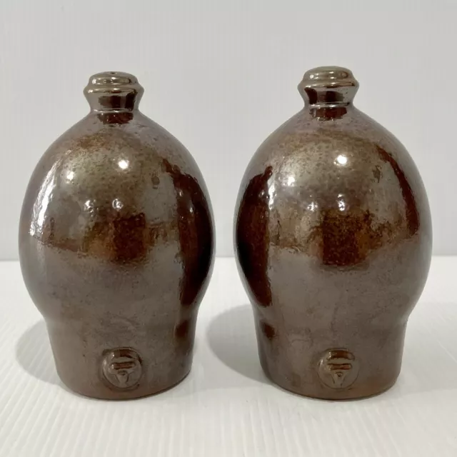 Bendigo Pottery Salt & Pepper Shakers 10cm Water Cooler Shape Australian Pottery