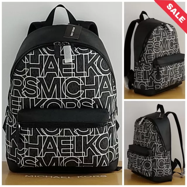 MICHAEL KORS MENS Backpack Black Cooper Graphic Logo Rrp £445 £129.00 ...