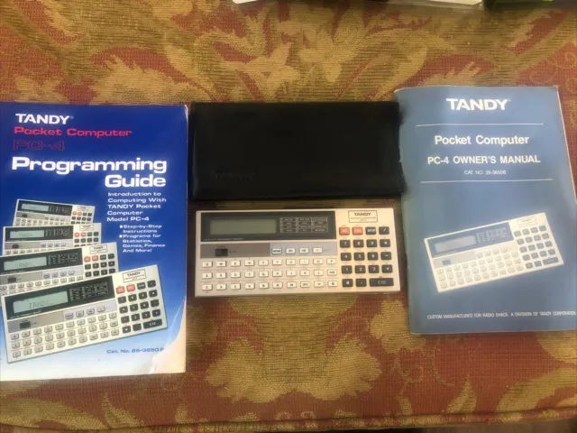 Tandy Pocket Computer PC-4 Tested and Working Includes 2 Manuals, Sleeve