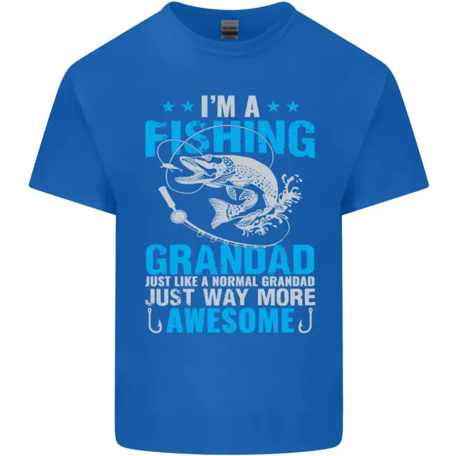 T-shirt top da uomo cotone Fishing Grandad Funny Fathers Day 3