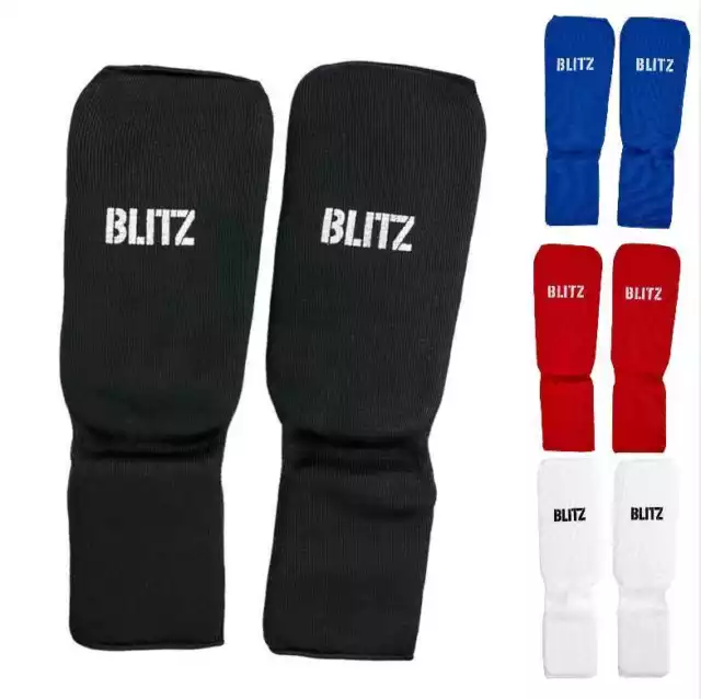 Blitz Sports Cotton Shin Guards Muay Thai Boxing Sparring Pads