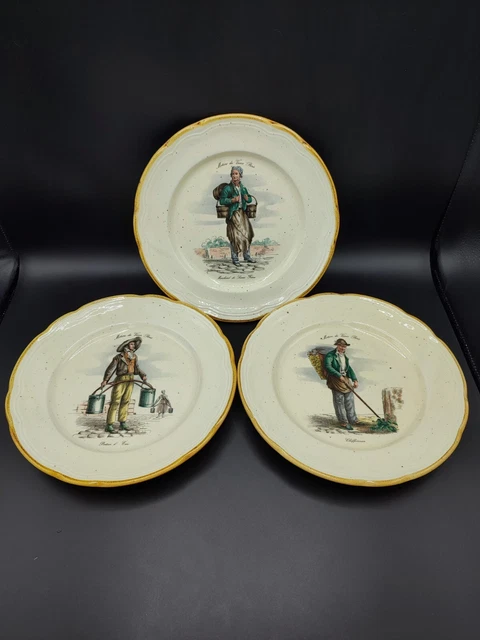 Assiette Décorative Ancienne – Métiers De Paris, Marchande De Poires Cuites, Porcelaine