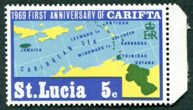 ST. LUCIA 1969 5c SG264 mint MH FG CARIFTA First Anniversary a ##W53