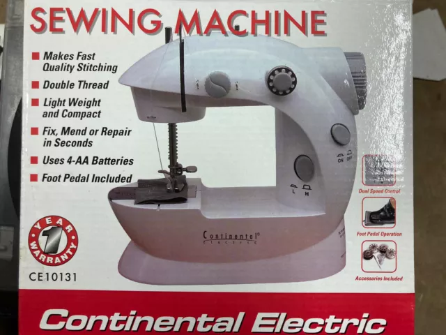Electric Mini Sewing Machine CE10131 Complete with Manual Box Pkg Continental