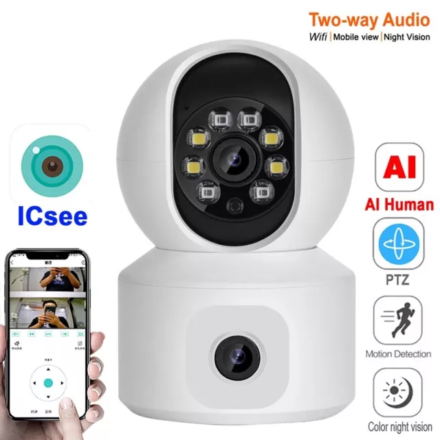 iCSee Telecamera a Doppia Lente Smart WiFi Binoculare 2MP+2MP Motorizzata