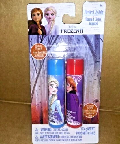 (NEW) DISNEY Frozen 2 Lip Balm 2 pack, 0.14oz Fast Free Ship Blueberry Grape