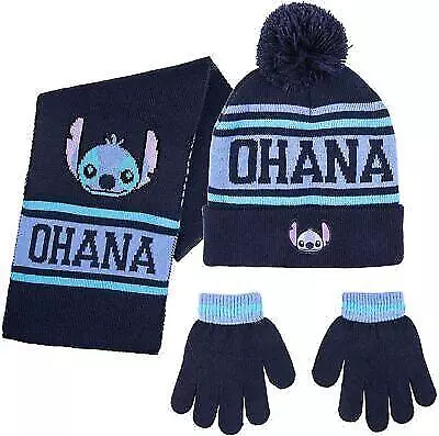 Set Stitch Ohana Cappello Sciarpa E Guanti Tg. U Bambini - Lilo E Stitch