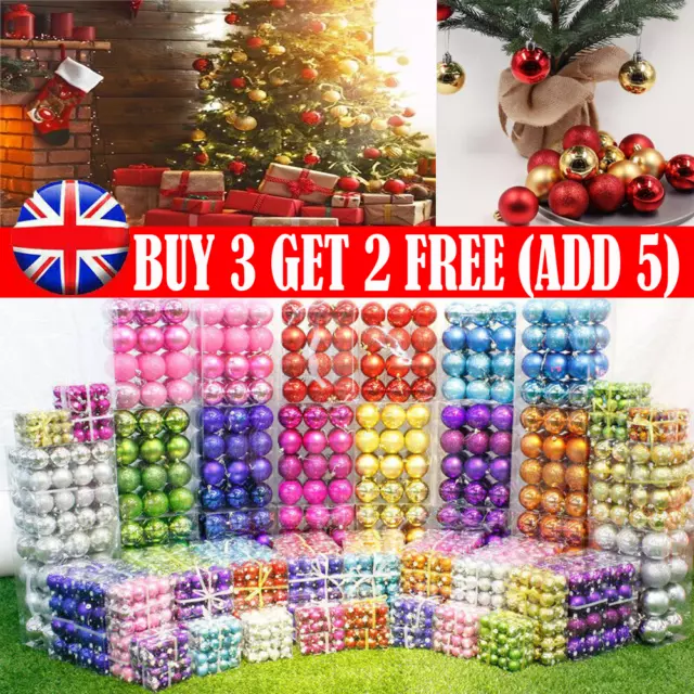 UK 3CM Christmas Decor Baubles Tree Balls Party Wedding XMAS Ornament 2022 .