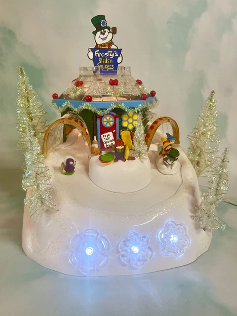 Dept 56 North Pole Animated - Frosty's Sleds 'N Saucers 56449 Sleds Move - Note