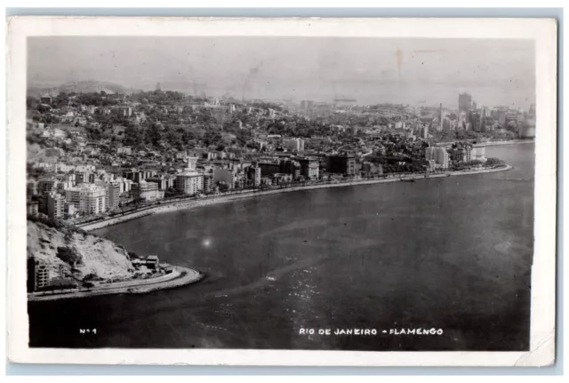 Rio De Janeiro Brazil Postcard Flamengo c1940's Vintage Posted RPPC Photo