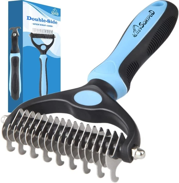 2 side Dog Shedding Brush Dematting Pet Grooming Cat Hair Undercoat Rake