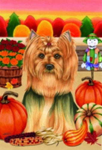 Autumn (TP) House Flag - Yorkshire Terrier Yorkie 67108