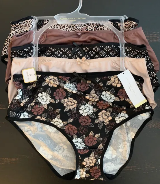 ADRIENNE VITTADINI ~ Womens Brief Underwear Panties Cotton Blend 5