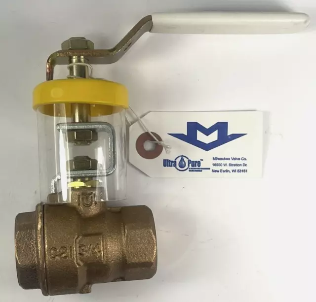 Milwaukee Ultra Pure 3/4" Full Port Bronze NPT Ball Valve w/ Ext Handle 600 WOG