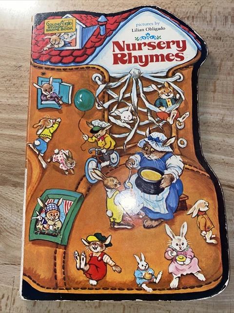 Vintage 1980 Board-book. Nursery Rhymes. From Golden Sturdy Shape Books