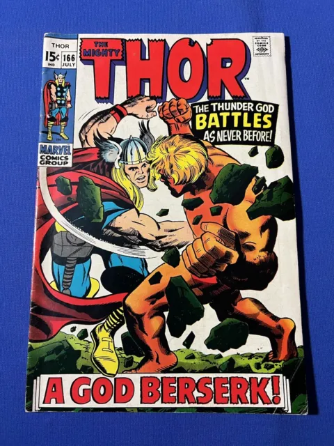 The Mighty THOR # 166  (1969)   MID GRADE    2ND FULL APPEARANCE OF WARLOCK HIM!