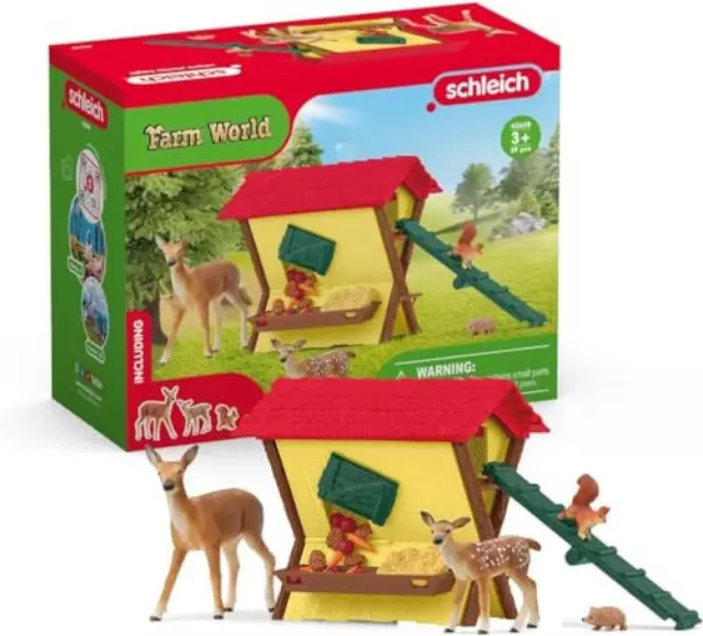 (TG. Piccolo) SCHLEICH- Nutrire Gli Animali della Foresta Personaggio, Multicolo