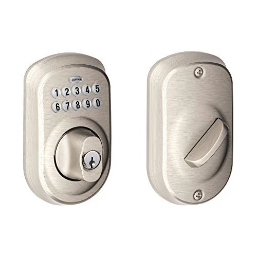 Schlage BE365 PLY 619 Plymouth Keypad Deadbolt, Electronic Keyless Entry Lock, S