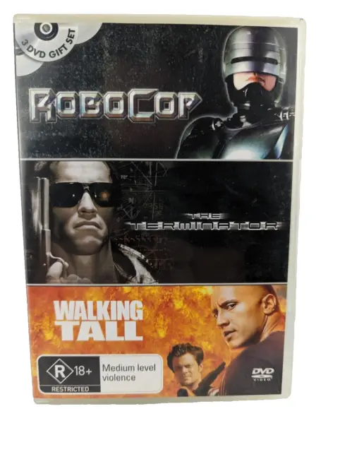 ROBOCOP TERMINATOR WALKING Tall. 3 DVD Gift Set Region 4 PAL $9.99