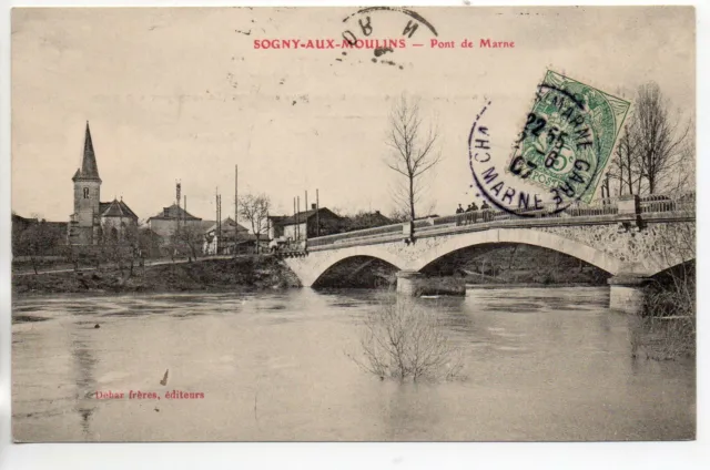 SOGNY AUX MOULINS - Marne - CPA 51 - le pont de la Marne