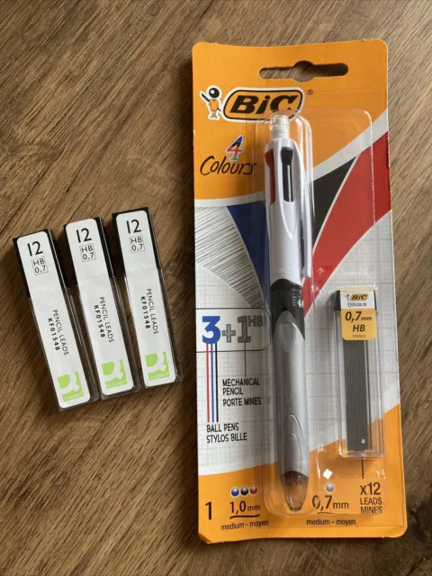 Bic Original 4 Colour( Ballpoint Pen+Automatic Pencil ) + 3 Extra Tubes Of Leads
