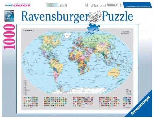 Ravensburger 15652 - Politische Weltkarte, 1000 Teile Puzzle|ab 14 Jahren