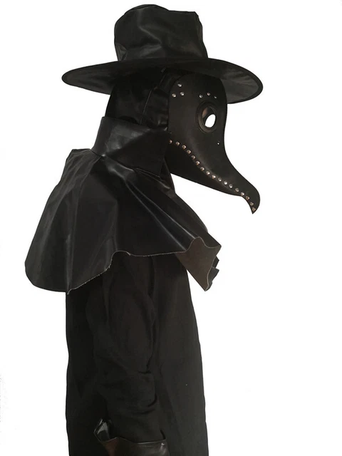 Black and white glasses leather Halloween long-nosed beak mask plague dance