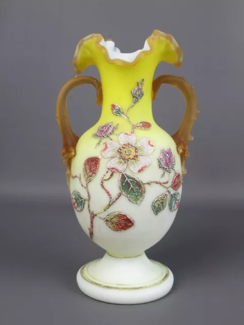 Antique Jar Glass Liberty A Two Handles Theme Floral Ornament Period XIX Century