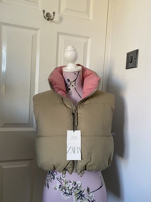 zara puffer gilet reversible