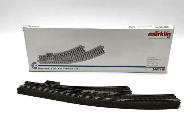 Märklin 24671 Bogenweiche links R1 360mm - 30° H0 1:87 -digital nachrüstbar- OVP