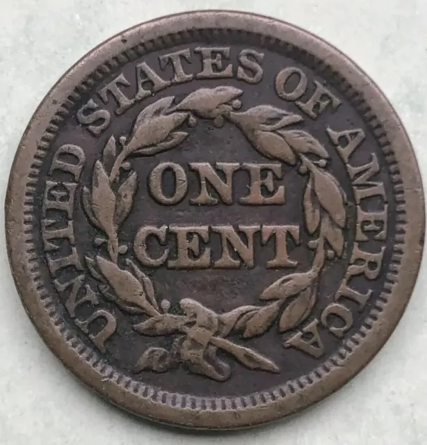 Rare 1847 Usa One Cent Coin 13 Star Pattern  Cameo Look Top Grade