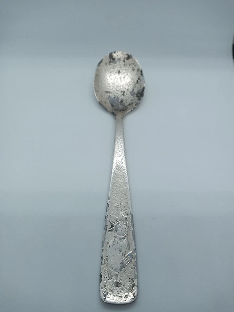 cucchiaio pinguino rostfrei solingen 90/30 silver plate vintage acciaio