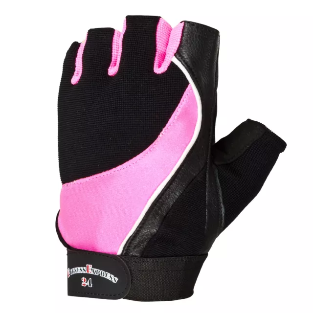 Lady´s Line Damen Trainingshandschuhe Fitnesshandschuhe Leder XS-L "PINK LADY" 2