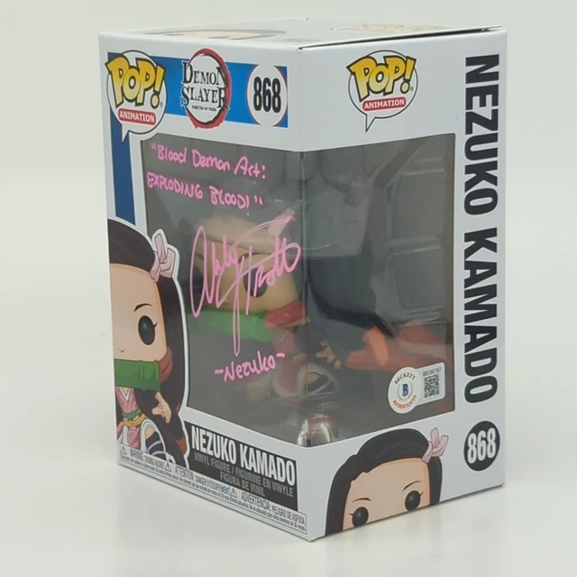 Funko Pop Demon Slayer Nezuko #868 Signed Ashley Abbot Beckett Mint w/ Protector 3