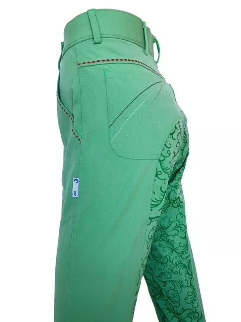 Ladies Lime Full Seat Silicone Grip Breeches sizes 8-22 Green Breeches