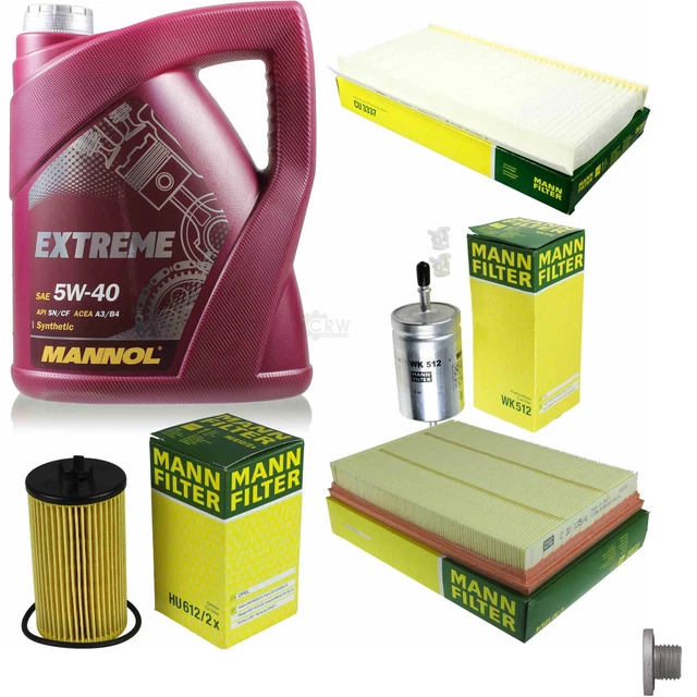 MANNOL Filter Set Mit Motoröl - Inspektionspaket 5W-40 Mit Luftfilter & Ölfilter