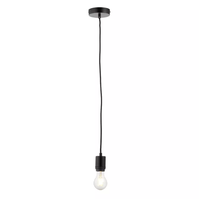 Ceiling Pendant Light Matt Black 40W E27 Dimmable Studio Cable Set