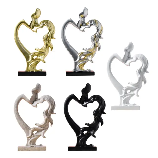 Kissing Couple Figurine Desktop Ornament for Living Room Shelf Home Decor