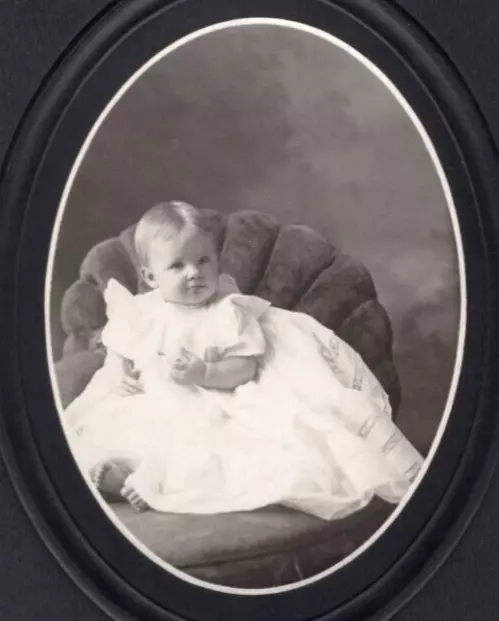 Cabinet Card - Young Child in Christening Gown - B. Frank Stewart - Orillia, ON 3