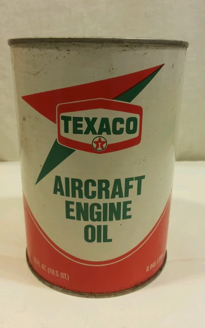 Vintage Texaco Aircraft Engine Oil Can Full 7-79 / 120 SAE 70 ( 40+ YRS. )