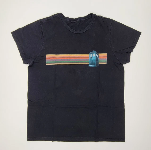 T-shirt Vintage Doctor Who Tardis - 100% Coton Noir, Taille M, Occasion Très Bon état