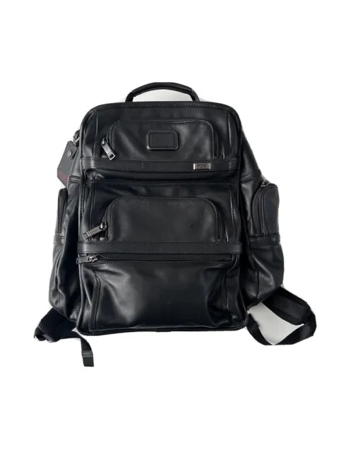 TUMI ALPHA 96578DH Black LEATHER T-Pass Business Class Brief Backpack ...