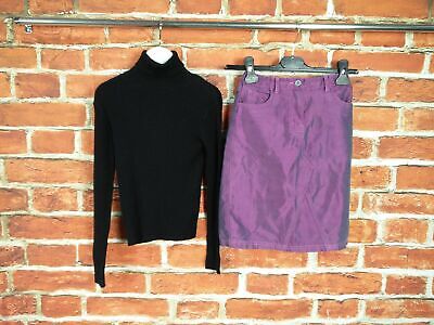 Girls Bundle Age 7-8 Years 100% Next Purple Metallic Skirt Black Rib Jumper128Cm