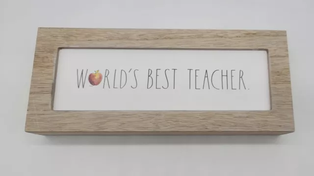 Rae Dunn Wooden Sign For The "world's best Teacher " Desk Plaque