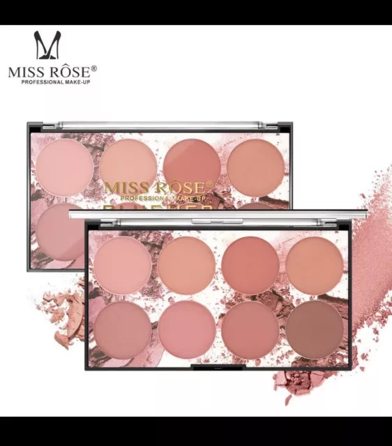 Miss Rose 8 Colors Blush Palette Natural Matte Long Lasting Makeup Cosmetic