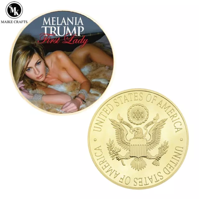 Melania Trump Gold Coin Metal Crafts Home Decoration Coin Collection Gift