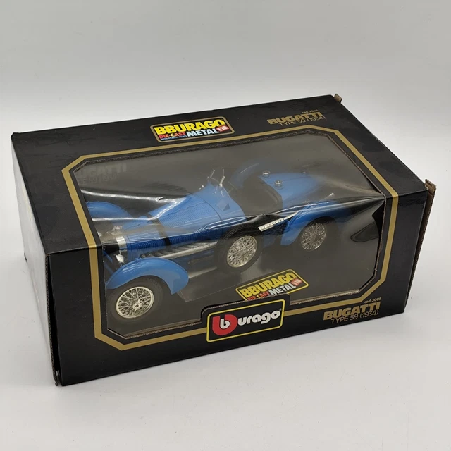Miniature Burago Gold 1/18 – Bugatti Type 59 (1934) Jaune – Série Collection