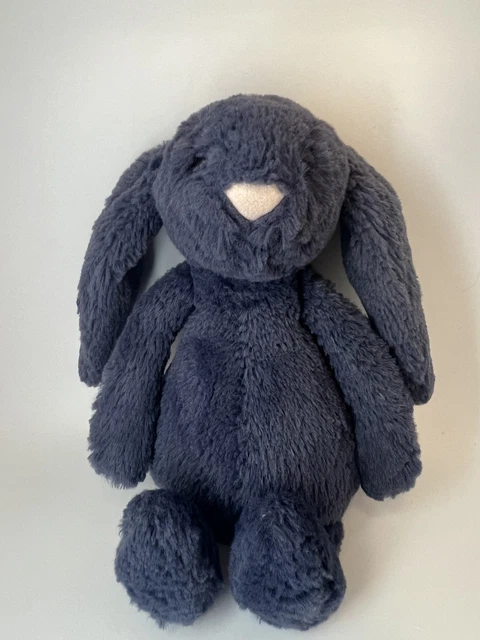 Jellycat Small Bashful Navy Bunny Dark Blue Soft Rabbit Plush Rare 
